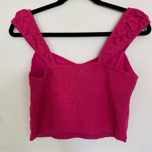 Japna Pink Corset Style Crop Top With Cap Sleeve - Picture 2 of 3